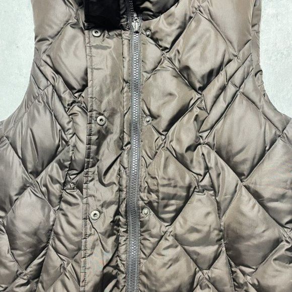 Eddie Bauer Goose Down Puffer Vest‎ Jacket Womens Sz S Brown Quilted Full Zip - Picture 3 of 12